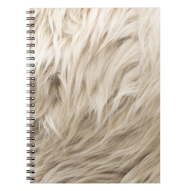 White Wool Fluffy Texture Background Notebook (Front)