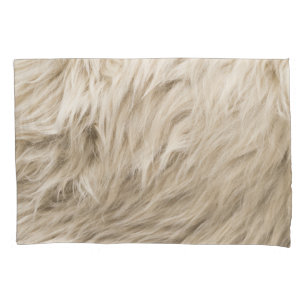 White Wool Fluffy Texture Background Pillowcase