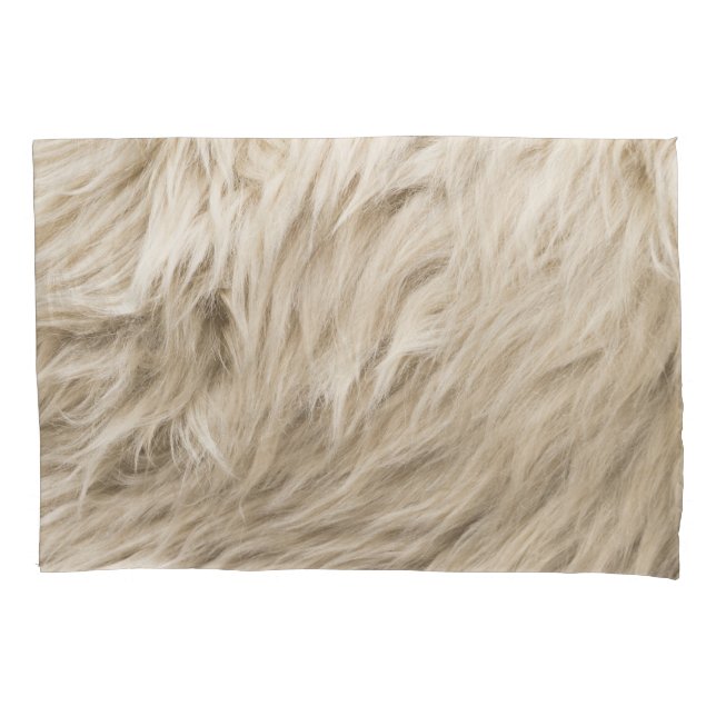 White Wool Fluffy Texture Background Pillowcase (Front)