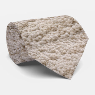 White Woolly Lambs Wool Print, Tie