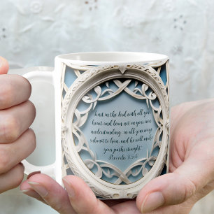 White Woven Frame Customisable Verse Coffee Mug