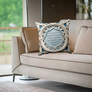 White Woven Frame Customisable Verse Throw Pillow
