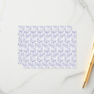 White wrapping paper with a subtle, repeating patt enclosure card