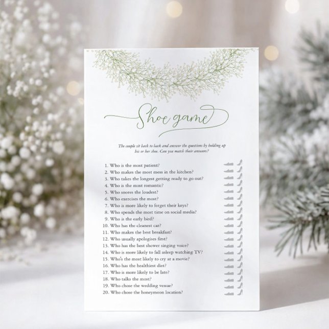 White Wreath Shoe Bridal Shower Game Flyer (Creator Uploaded)