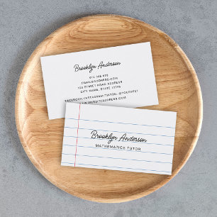 White Writing Pad Style Business Card