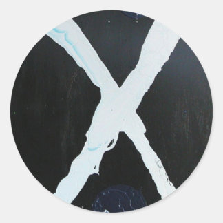 WHITE X CLASSIC ROUND STICKER