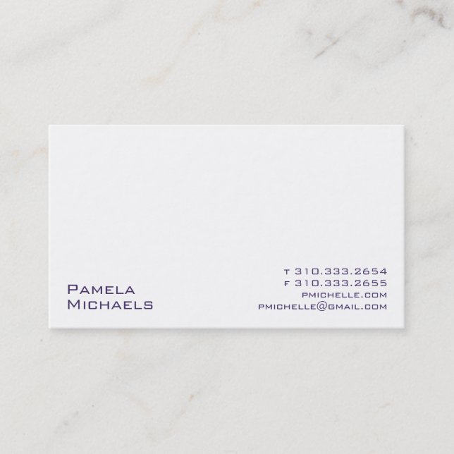 White XV Business Card (Front)