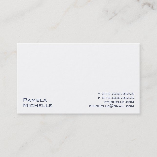 White XVI Business Card (Front)