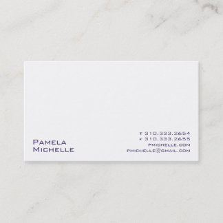 White xxi business card