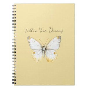 White Yellow Butterfly Notebook