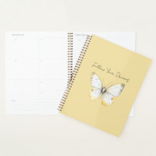 White Yellow Butterfly Planner