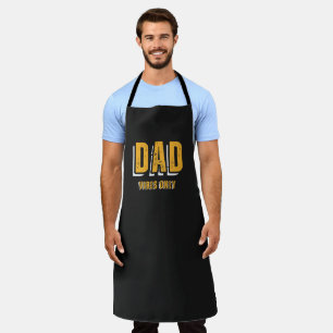White Yellow Dad Vibes Only Apron