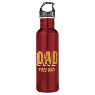 White Yellow Dad Vibes Only Water Bottle