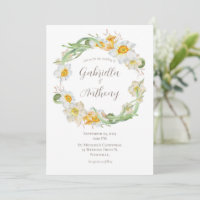 White & Yellow Daffodil Floral Wreath Wedding