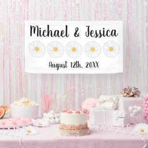 White Yellow Daisy Flower Floral Garden Party Banner