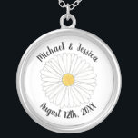 White Yellow Daisy Flower Floral Garden Party Silver Plated Necklace<br><div class="desc">Just personalise with your information! Design features an original marker illustration of a yellow and white daisy flower blossom. Great for a garden party, bridal shower, wedding or engagement. This daisy illustration is also available on other products. Don't see what you're looking for? Need help with customisation? Contact Rebecca to...</div>
