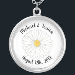 White Yellow Daisy Flower Floral Garden Party Silver Plated Necklace<br><div class="desc">Just personalise with your information! Design features an original marker illustration of a yellow and white daisy flower blossom. Great for a garden party, bridal shower, wedding or engagement. This daisy illustration is also available on other products. Don't see what you're looking for? Need help with customisation? Contact Rebecca to...</div>