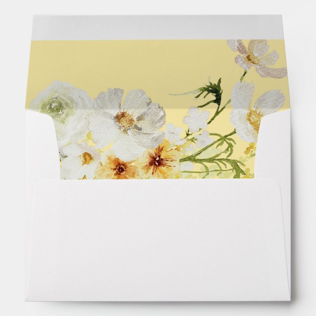 White & Yellow Floral 2 - Yellow Envelope (Back (Bottom))
