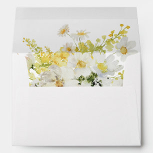 White & Yellow Floral Envelope