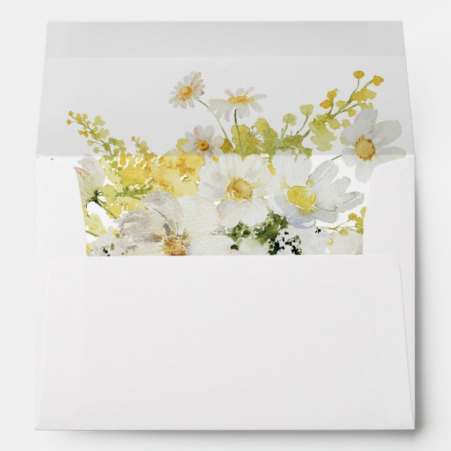 White & Yellow Floral  Envelope (Back (Bottom))