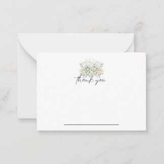 White & Yellow Floral Notecard Thank you