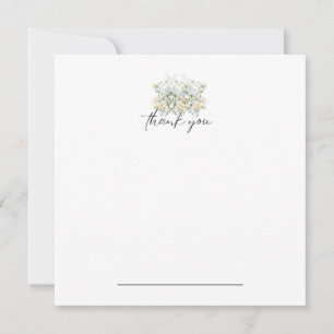 White & Yellow Floral Thank You Notecard