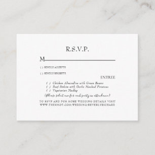White & Yellow Floral Wedding RSVP Enclosure Card