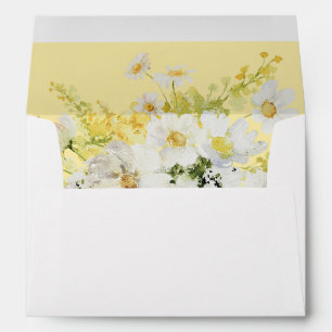 White & Yellow Floral - Yellow Envelope