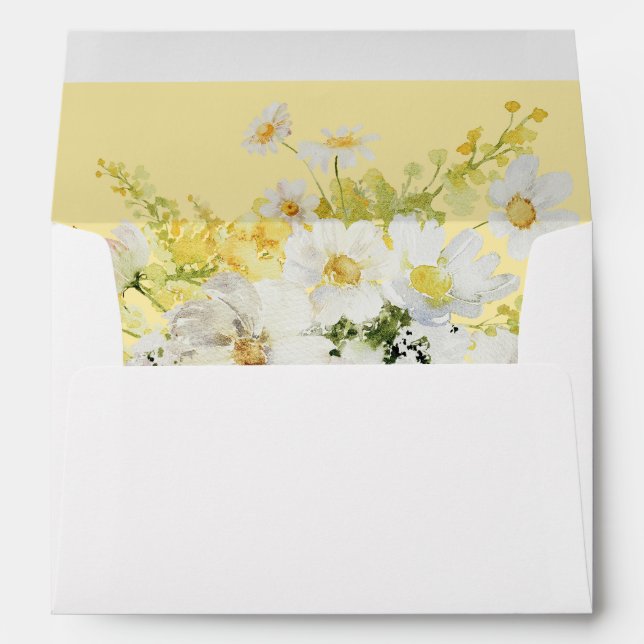 White & Yellow Floral - Yellow Envelope (Back (Bottom))