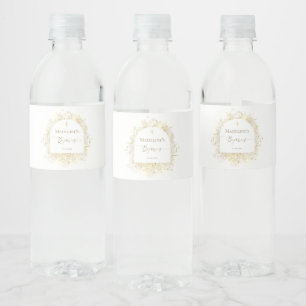 white yellow flowers Baptism Water Bottle Label