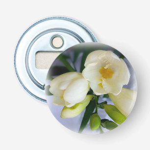 white yellow freesia bottle opener