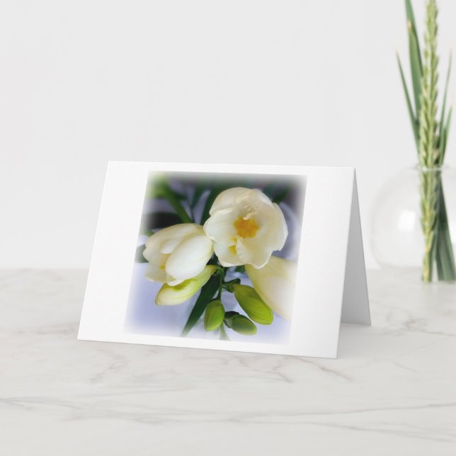 white yellow freesia card (Front)