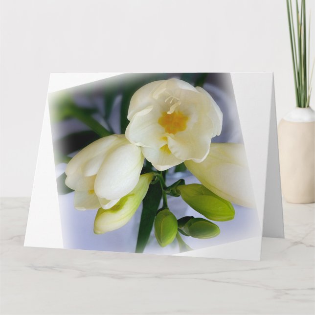 white yellow freesia card (Front)