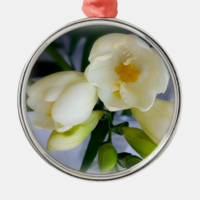 white yellow freesia metal tree decoration (Front)