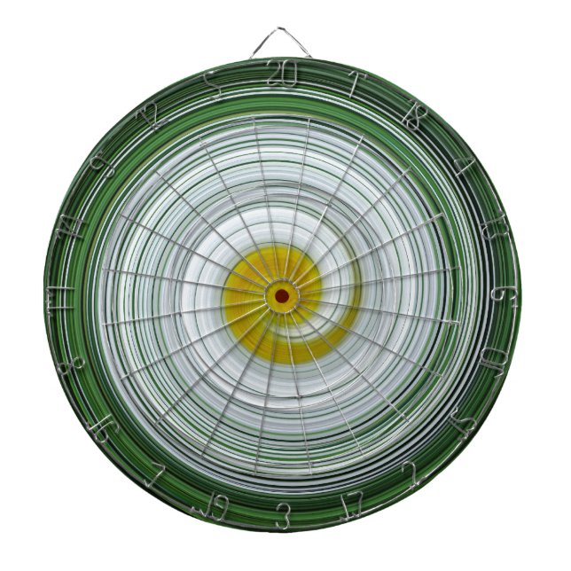 White, yellow, green spiral pattern dartboard (Front)