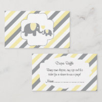 White,Yellow & Grey Stripe Elephants Diaper Raffle