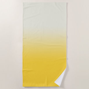 White Yellow Ombre Gradient  Beach Towel