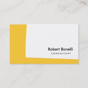 White Yellow Plain Modern Consultant Business Card