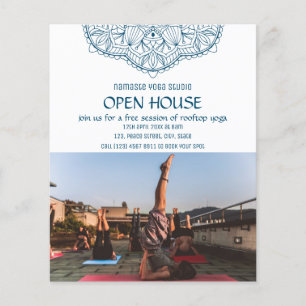 White Yoga Meditation Open House Promotional Photo Flyer