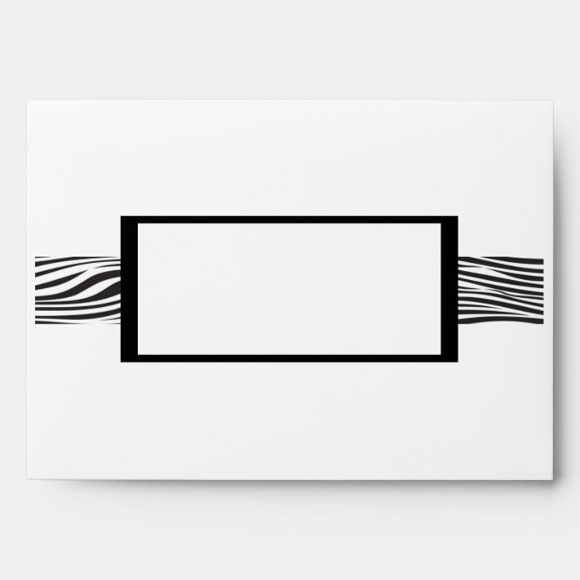 White Zebra Lined Envelope (Front)