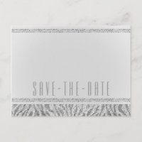 White Zebra Sparkle Sequins Glam Save the Date