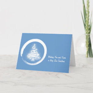 White Zen Christmas Tree Holiday Card