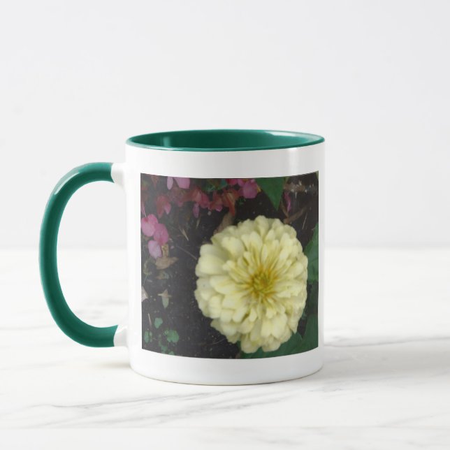 White Zinnia Mug (Left)