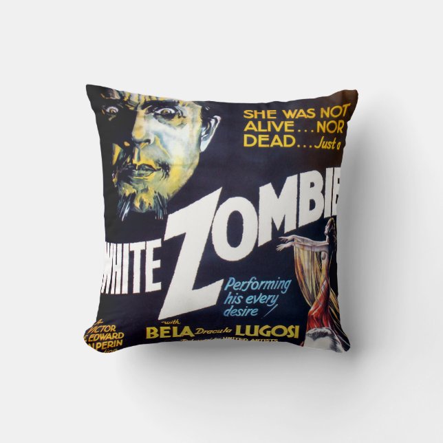 White Zombie Throw Pillow (Front)
