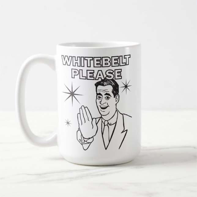 Whitebelt Please coffee mug (Left)