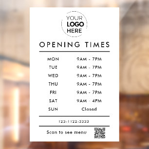 WhiteBusiness opening hours logo and qr code