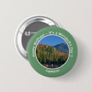 Whiteface Mountain, Adirondack Autumn Party Items 6 Cm Round Badge
