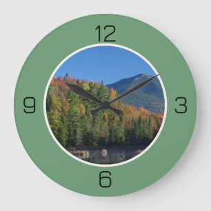 Whiteface Mountain, Adirondack Autumn Party Items Large Clock