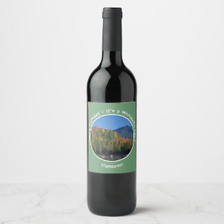 Whiteface Mountain, Adirondack Autumn Party Items Wine Label