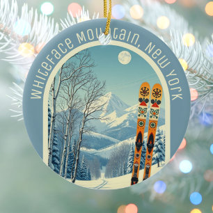 Whiteface Mountain New York ski area souvenir Ceramic Tree Decoration